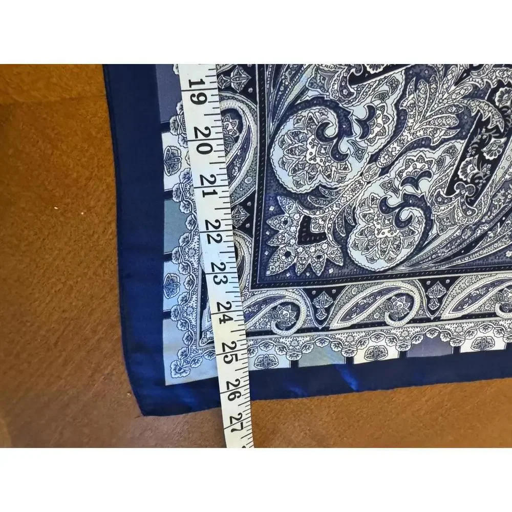 Elegant Navy Blue Paisley Pocket Square